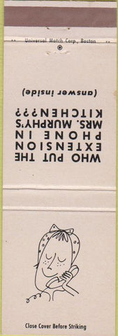 Matchbook Cover - Southern New England Telephone Co Bell