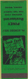Matchbook Cover - Piney Restaurant Orono ME SAMPLE