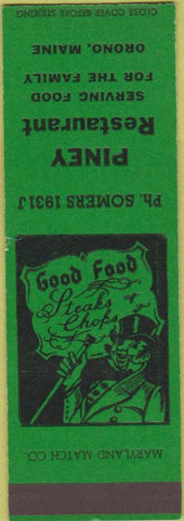 Matchbook Cover - Piney Restaurant Orono ME SAMPLE