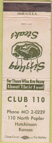 Matchbook Cover - Club 110 Hutchinson KS WEAR