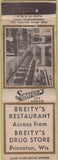 Matchbook Cover - Breity's Restaurant Princeton WI Session's Ice Cream