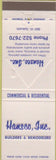 Matchbook Cover - Hansco Inc Builders Cincinnati OH