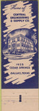 Matchbook Cover - Central Engineering Supply Dallas tX