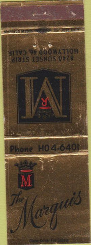 Matchbook Cover - The Marquis Hollywood CA