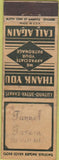 Matchbook Cover - Tunnel Tavern STAMPED WORN