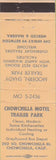 Matchbook Cover - Chowchilla Motel Trailer Park CA