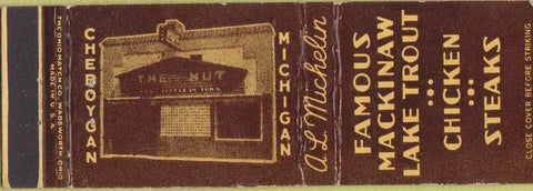 Matchbook Cover - The Hut Cheboygan MI