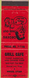 Matchbook Cover - Grill Cafe Chinese food girlie Price UT