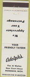 Matchbook Cover - Adolph's Muskegon MI tavern bar