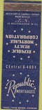 Matchbook Cover - Republic Mortgages Chicago IL WORN