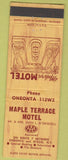 Matchbook Cover - Maple Terrace Motel Otego Oneonta NY
