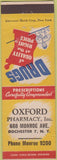 Matchbook Cover - Oxford Drugs Rochester NY