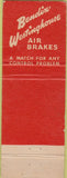 Matchbook Cover - Bendix Westinghouse Auto Safety Newark NJ