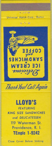 Matchbook Cover - Lloyd's Deli Providence RI