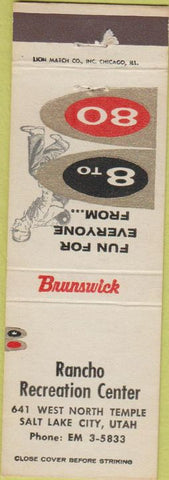 Matchbook Cover - Bowling Rancho Recreation Salt Lake City UT