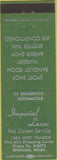 Matchbook Cover - Imperial Bowling Lanes Spokane WA green