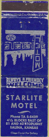 Matchbook Cover - Starlite Motel Salina KS WEAR