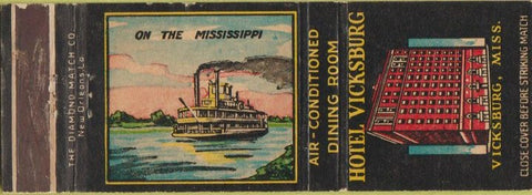 Matchbook Cover - Hotel Vicksburg MS