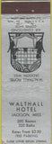 Matchbook Cover - Walthall Hotel Jackson MS