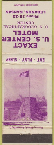 Matchbook Cover - Exact US Center Motel Lebanon KS WEAR