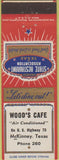 Matchbook Cover - Wood's Cafe McKinney TX