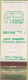 Matchbook Cover - Michigan State University Credit Uniion East Lansing MI