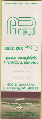 Matchbook Cover - Michigan State University Credit Uniion East Lansing MI