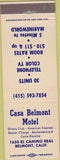 Matchbook Cover - Casa Belmont Motel Belmont CA