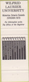 Matchbook Cover - Williard Laurier University Waterloo ON