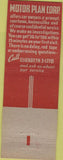 Matchbook Cover - Motor Plan Corp Elizabeth NJ WEAR