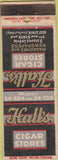 Matchbook Cover - Hall's Cigar Stores Erie PA
