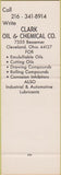 Matchbook Cover - Co Chem Products Clark oil Cleveland OH