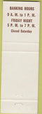 Matchbook Cover - Lake Wales State Bank Lakes Wales FL