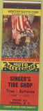 Matchbook Cover - Singer's Tire Shop Catskill NY oil gas