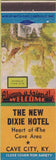 Matchbook Cover - New Dixie Hotel Cave City KY