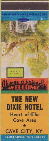 Matchbook Cover - New Dixie Hotel Cave City KY