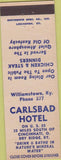 Matchbook Cover - Carlsbad Hotel Cincinnati OH