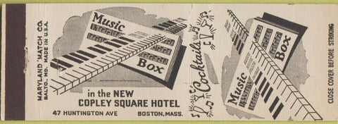 Matchbook Cover - Music Box Boston MA piano keys