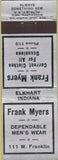 Matchbook Cover - Frank Myers Men's Clothes NO TOWN