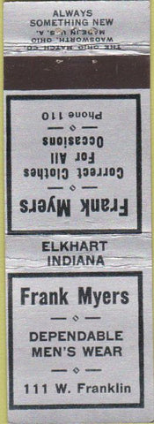 Matchbook Cover - Frank Myers Men's Clothes NO TOWN