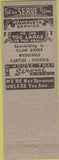Matchbook Cover - Burwell's Sea Food Phillipsburg NJ