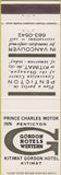 Matchbook Cover - Gordon Hotels Western Kitimat Vancouver BC