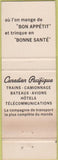 Matchbook Cover - Hotel Canadien Pacifique Montreal? QC
