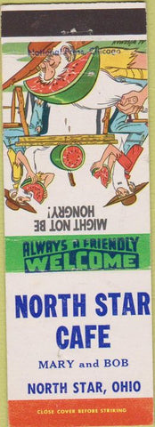 Matchbook Cover - North Star Cafe North Star OH hillbilly