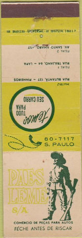 Matchbook Cover - Paes Leme Brazil WEAR