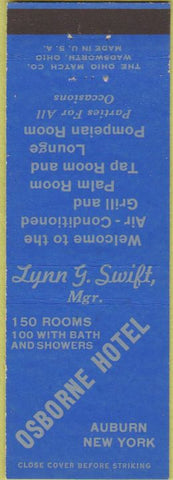 Matchbook Cover - Osborne Hotel Auburn NY