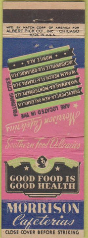 Matchbook Cover - Morrison Cafeteria Chain LA GA AL FL