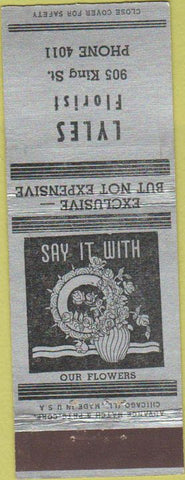 Matchbook Cover - Lyles Florist Flowers NO TOWN Advance