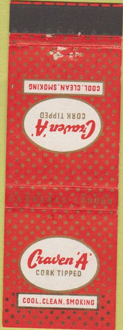 Matchbook Cover - Craven A Cork Tipped Cigars? Carrera's London UK