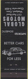 Matchbook Cover - Global Motors Westport CT